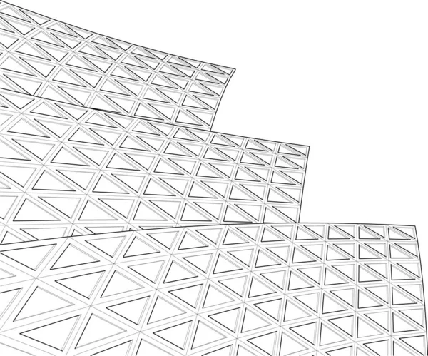 Abstrakte Zeichnungslinien Architektonischen Kunstkonzept Minimale Geometrische Formen — Stockvektor