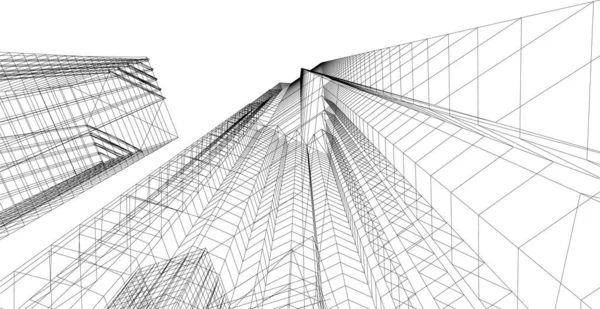 Abstrakcyjne Linie Rysunku Koncepcji Sztuki Architektonicznej Minimalne Kształty Geometryczne — Wektor stockowy