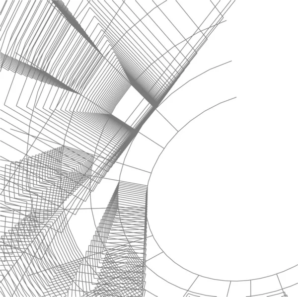 Abstraktní Kreslicí Čáry Architektonickém Pojetí Minimální Geometrické Tvary — Stockový vektor