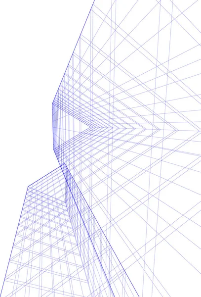 Linhas Abstratas Desenho Conceito Arte Arquitetônica Formas Geométricas Mínimas — Vetor de Stock