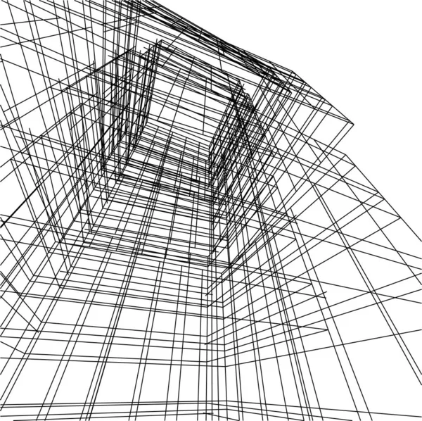 Líneas Abstractas Dibujo Concepto Arte Arquitectónico Formas Geométricas Mínimas — Archivo Imágenes Vectoriales