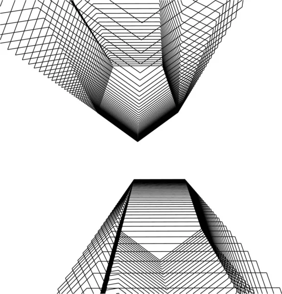 Minimale Geometrische Vormen Architectonische Lijnen — Stockvector