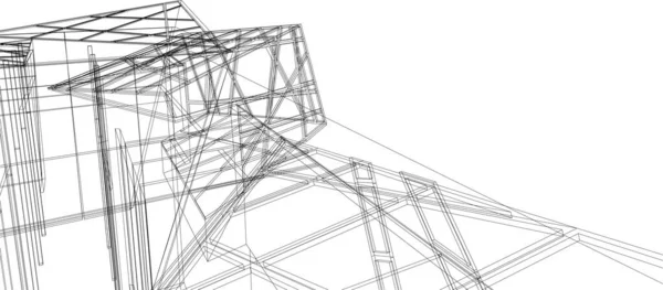 Абстрактні Лінії Малювання Концепції Архітектурного Мистецтва Мінімальні Геометричні Форми — стоковий вектор