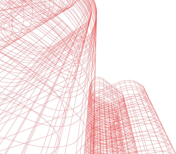 Lignes Dessin Abstraites Dans Concept Art Architectural Formes Géométriques Minimales — Image vectorielle