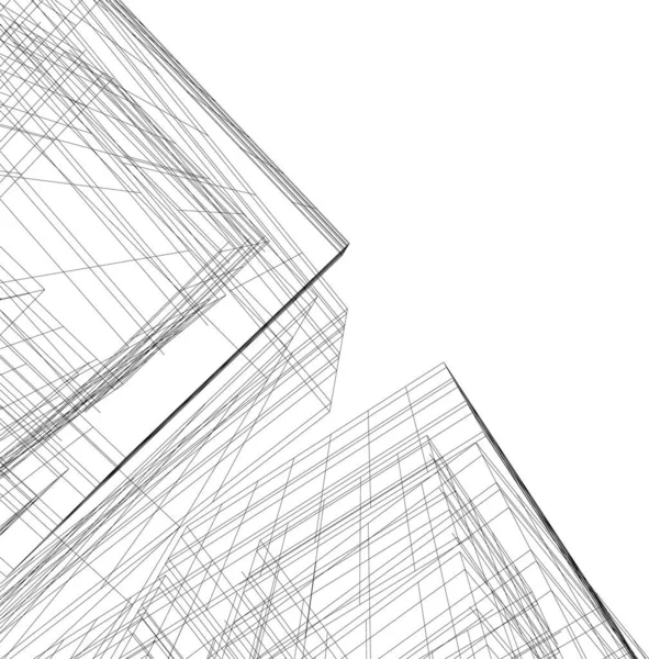 Linhas Abstratas Desenho Conceito Arte Arquitetônica Formas Geométricas Mínimas —  Vetores de Stock