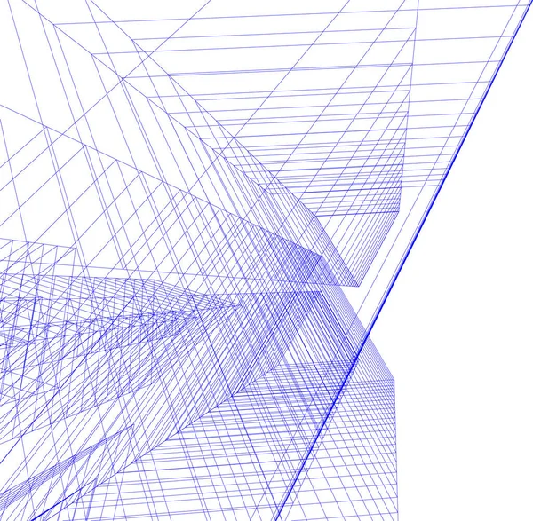 Formas Geométricas Mínimas Linhas Arquitetônicas — Vetor de Stock