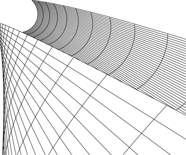 Líneas Abstractas Dibujo Concepto Arte Arquitectónico Formas Geométricas Mínimas — Archivo Imágenes Vectoriales