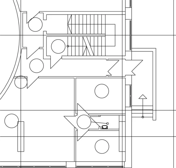 Abstrakcyjne Linie Rysunku Koncepcji Sztuki Architektonicznej Minimalne Kształty Geometryczne — Wektor stockowy