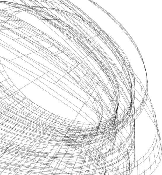 Linhas Abstratas Desenho Conceito Arte Arquitetônica Formas Geométricas Mínimas — Vetor de Stock