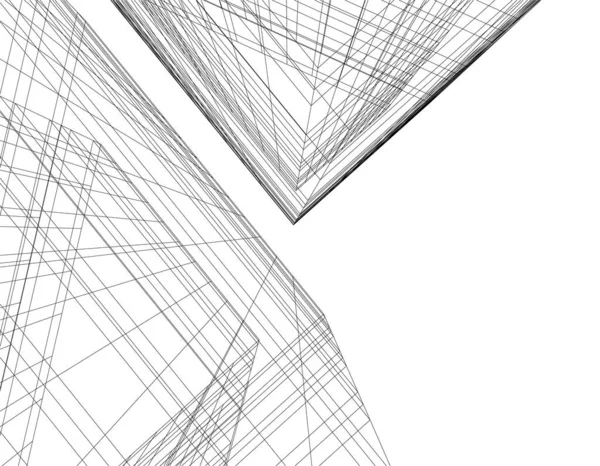 Lignes Dessin Abstraites Dans Concept Art Architectural Formes Géométriques Minimales — Image vectorielle