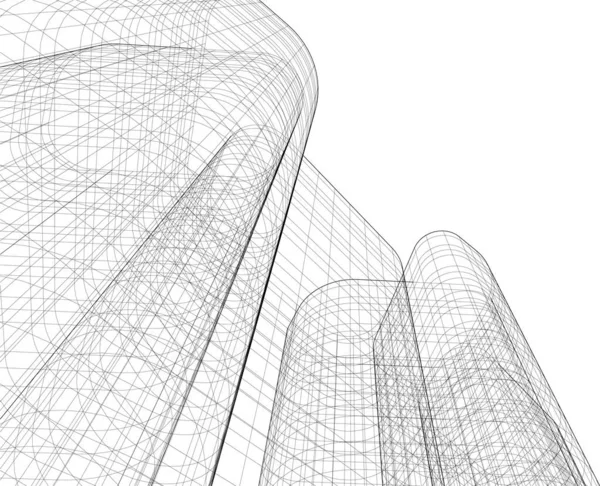 Linhas Abstratas Desenho Conceito Arte Arquitetônica Formas Geométricas Mínimas —  Vetores de Stock