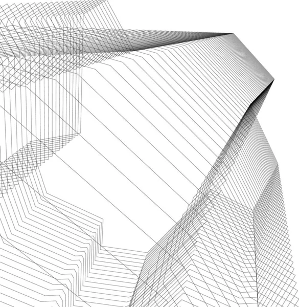 Linhas Abstratas Desenho Conceito Arte Arquitetônica Formas Geométricas Mínimas —  Vetores de Stock