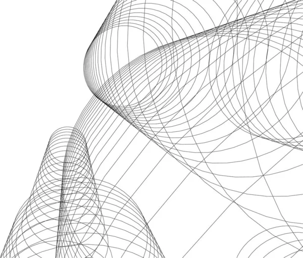 Abstracte Tekenlijnen Architectonisch Kunstconcept Minimale Geometrische Vormen — Stockvector