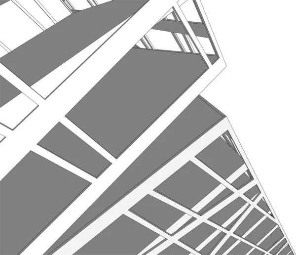 Lignes Dessin Abstraites Dans Concept Art Architectural Formes Géométriques Minimales — Image vectorielle