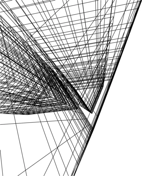 Абстрактные Чертежи Архитектурном Искусстве Минимальные Геометрические Формы — стоковый вектор