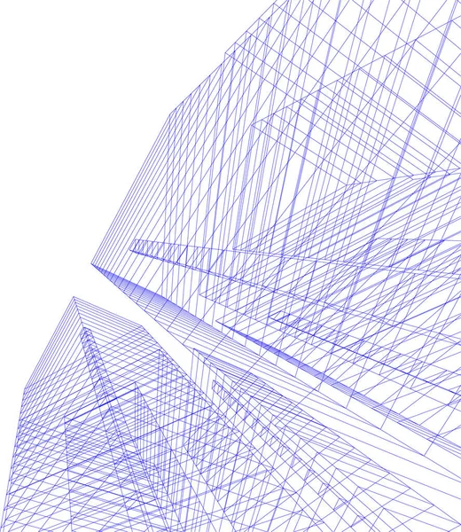 Lignes Dessin Abstraites Dans Concept Art Architectural Formes Géométriques Minimales — Image vectorielle