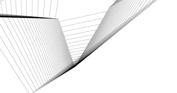 Abstrakte Zeichnungslinien Architektonischen Kunstkonzept Minimale Geometrische Formen — Stockvektor