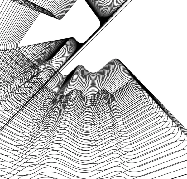 Líneas Abstractas Dibujo Concepto Arte Arquitectónico Formas Geométricas Mínimas — Vector de stock