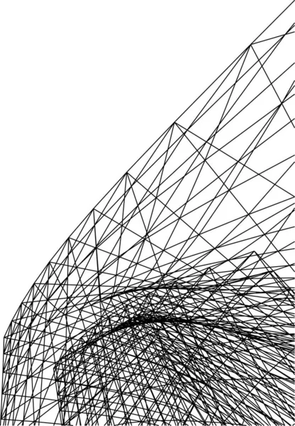 Abstrakcyjne Linie Rysunku Koncepcji Sztuki Architektonicznej Minimalne Kształty Geometryczne — Wektor stockowy