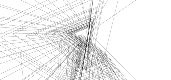 Lignes Dessin Abstraites Dans Concept Art Architectural Formes Géométriques Minimales — Image vectorielle