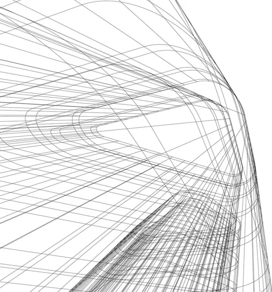 Abstracte Tekenlijnen Architectonisch Kunstconcept Minimale Geometrische Vormen — Stockvector