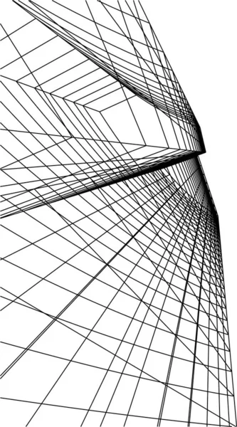 Abstrakte Zeichnungslinien Architektonischen Kunstkonzept Minimale Geometrische Formen — Stockvektor