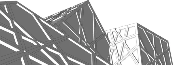 Lignes Dessin Abstraites Dans Concept Art Architectural Formes Géométriques Minimales — Image vectorielle