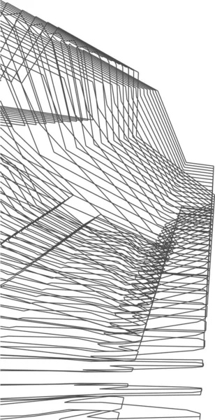 Abstrakte Zeichnungslinien Architektonischen Kunstkonzept Minimale Geometrische Formen — Stockvektor