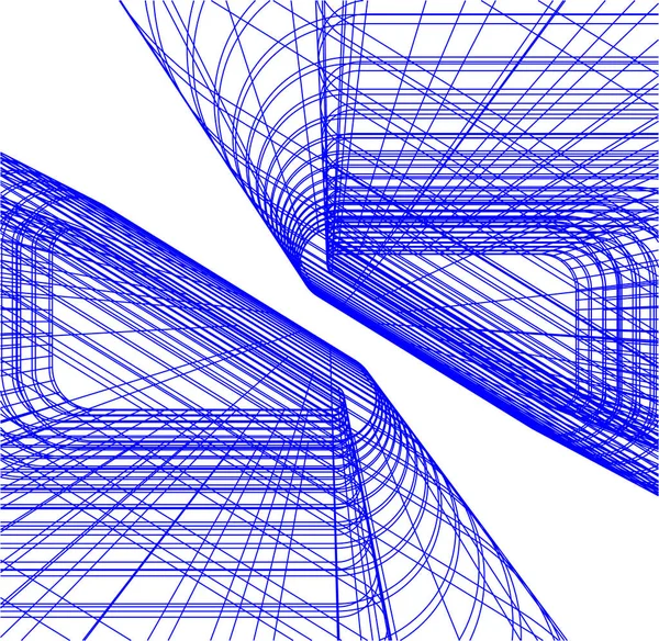 Lignes Dessin Abstraites Dans Concept Art Architectural Formes Géométriques Minimales — Image vectorielle