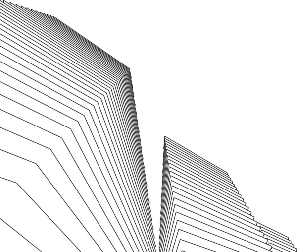 Formas Geométricas Mínimas Linhas Arquitetônicas —  Vetores de Stock