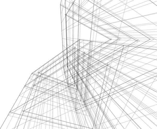 建築芸術の概念における抽象的な線や最小限の幾何学的形状 — ストックベクタ