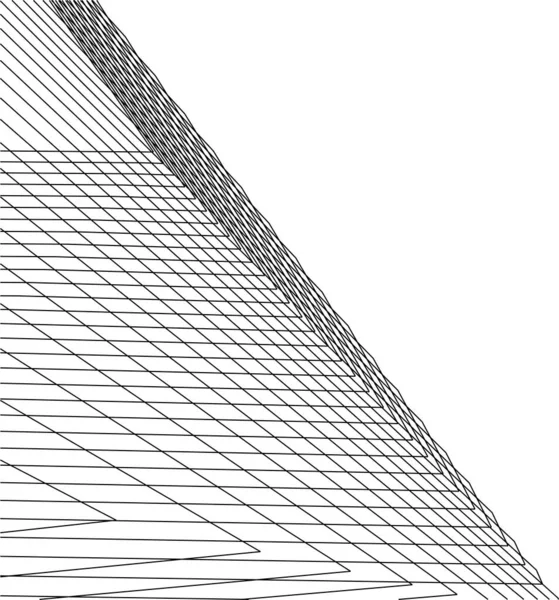 Líneas Abstractas Dibujo Concepto Arte Arquitectónico Formas Geométricas Mínimas — Archivo Imágenes Vectoriales