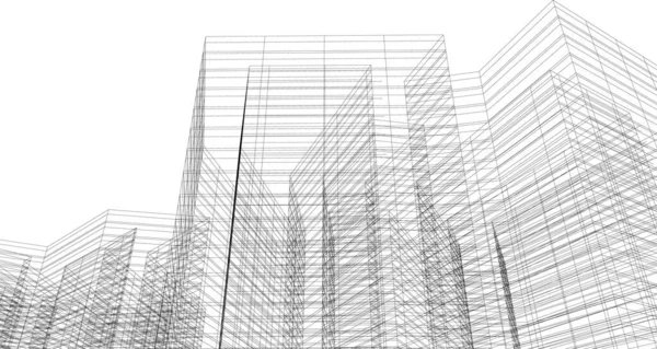 Abstrakcyjne Linie Rysunku Koncepcji Sztuki Architektonicznej Minimalne Kształty Geometryczne — Wektor stockowy