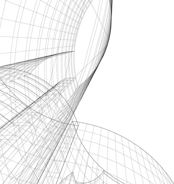 Linhas Abstratas Desenho Conceito Arte Arquitetônica Formas Geométricas Mínimas — Vetor de Stock