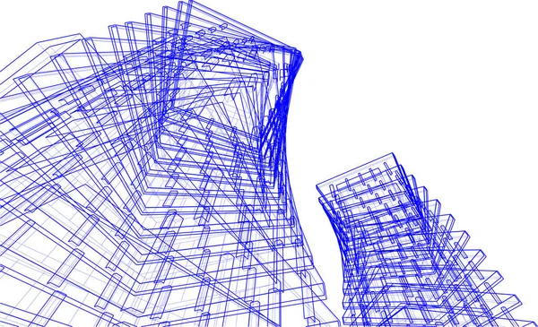 Linhas Abstratas Desenho Conceito Arte Arquitetônica Formas Geométricas Mínimas — Vetor de Stock