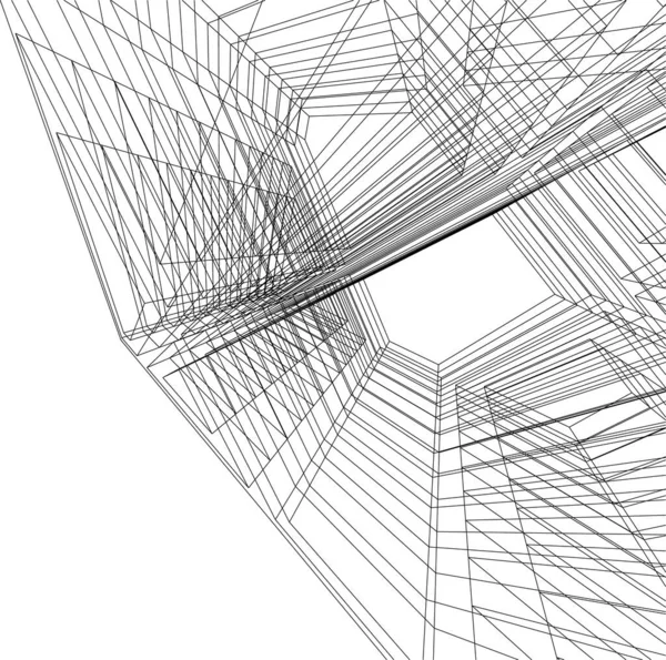 Абстрактные Чертежи Архитектурном Искусстве Минимальные Геометрические Формы — стоковый вектор