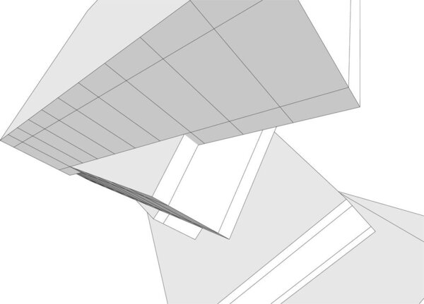 Abstract drawing lines in architectural art concept, minimal geometrical shapes. 