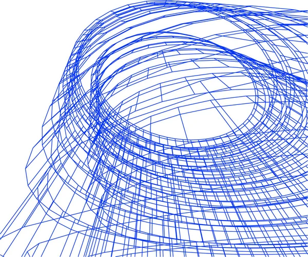 Líneas Abstractas Dibujo Concepto Arte Arquitectónico Formas Geométricas Mínimas — Vector de stock