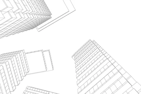 Lignes Dessin Abstraites Dans Concept Art Architectural Formes Géométriques Minimales — Image vectorielle