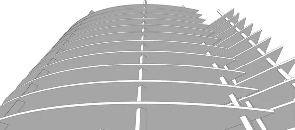 建築芸術の概念における抽象的な線や最小限の幾何学的形状 — ストックベクタ