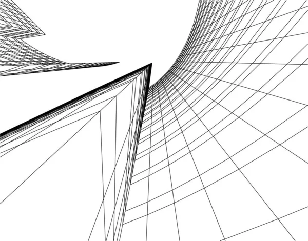 Lignes Dessin Abstraites Dans Concept Art Architectural Formes Géométriques Minimales — Image vectorielle