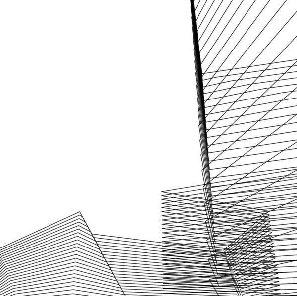 Formas Geométricas Mínimas Linhas Arquitetônicas — Vetor de Stock