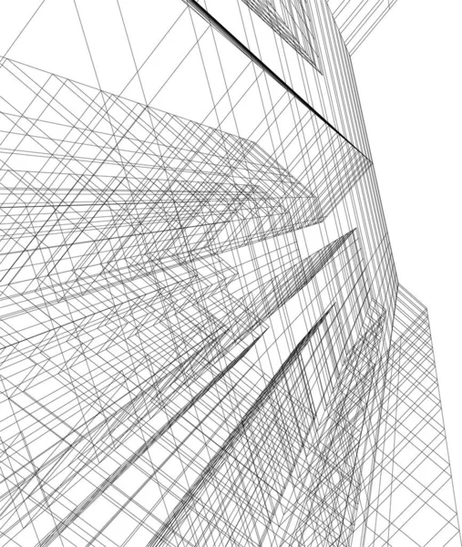 Abstrakcyjne Linie Rysunku Koncepcji Sztuki Architektonicznej Minimalne Kształty Geometryczne — Wektor stockowy