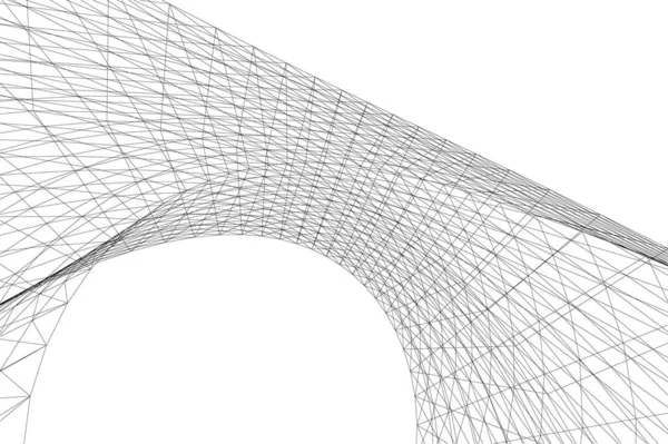 Linhas Abstratas Desenho Conceito Arte Arquitetônica Formas Geométricas Mínimas —  Vetores de Stock