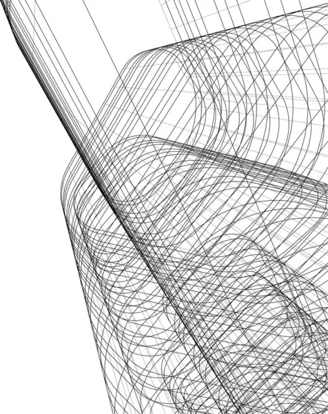 Abstrakta Teckningslinjer Arkitektonisk Konst Koncept Minimala Geometriska Former — Stock vektor