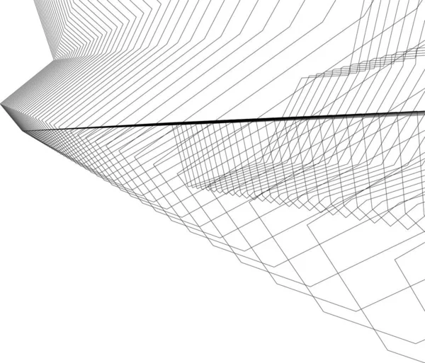 Formas Geométricas Mínimas Linhas Arquitetônicas — Vetor de Stock