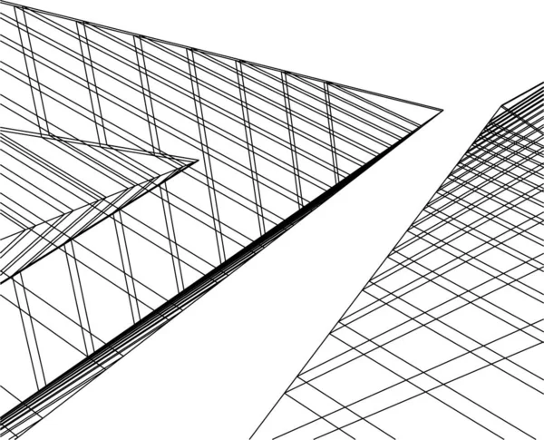 Minimala Geometriska Former Arkitektoniska Linjer — Stock vektor