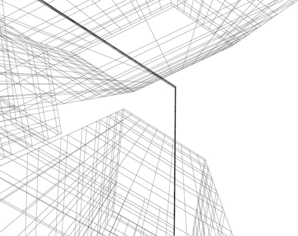 Abstrakta Teckningslinjer Arkitektonisk Konst Koncept Minimala Geometriska Former — Stock vektor