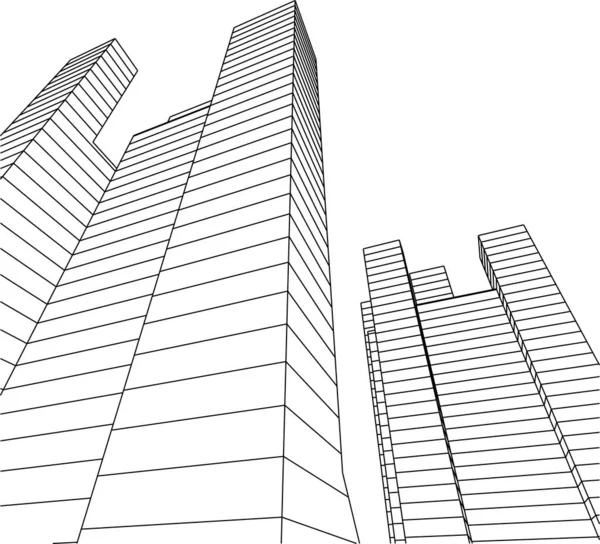 Абстрактные Чертежи Архитектурном Искусстве Минимальные Геометрические Формы — стоковый вектор