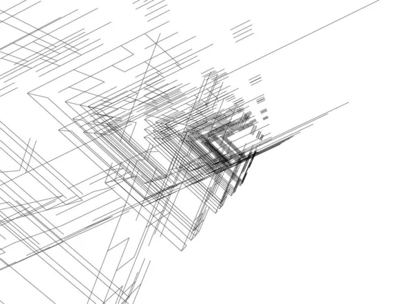 最小限の幾何学的形状建築線 — ストックベクタ